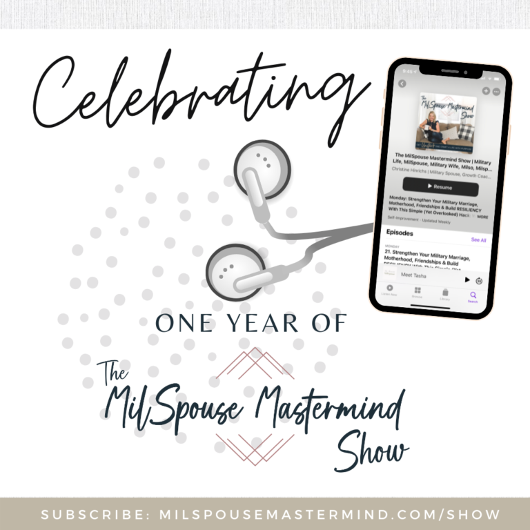 one year of the milspouse mastermind show, podcast lessons learned, podcast giveaway