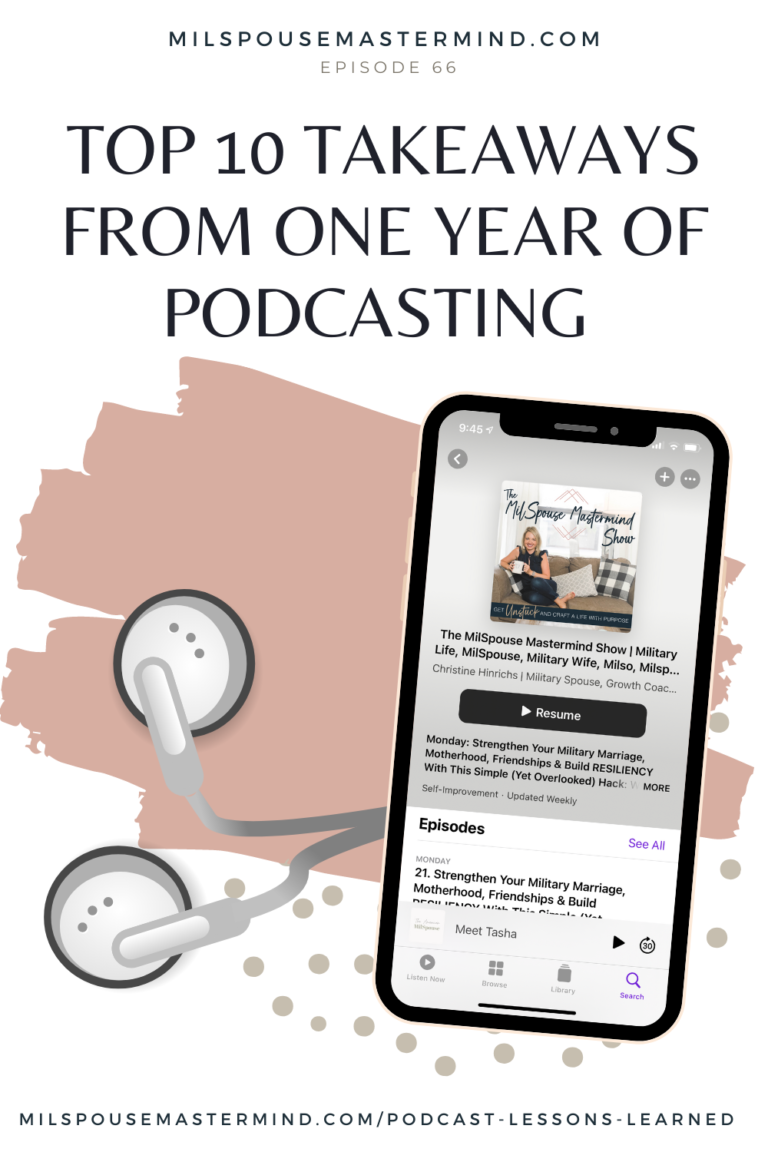 one year of the milspouse mastermind show, podcast lessons learned