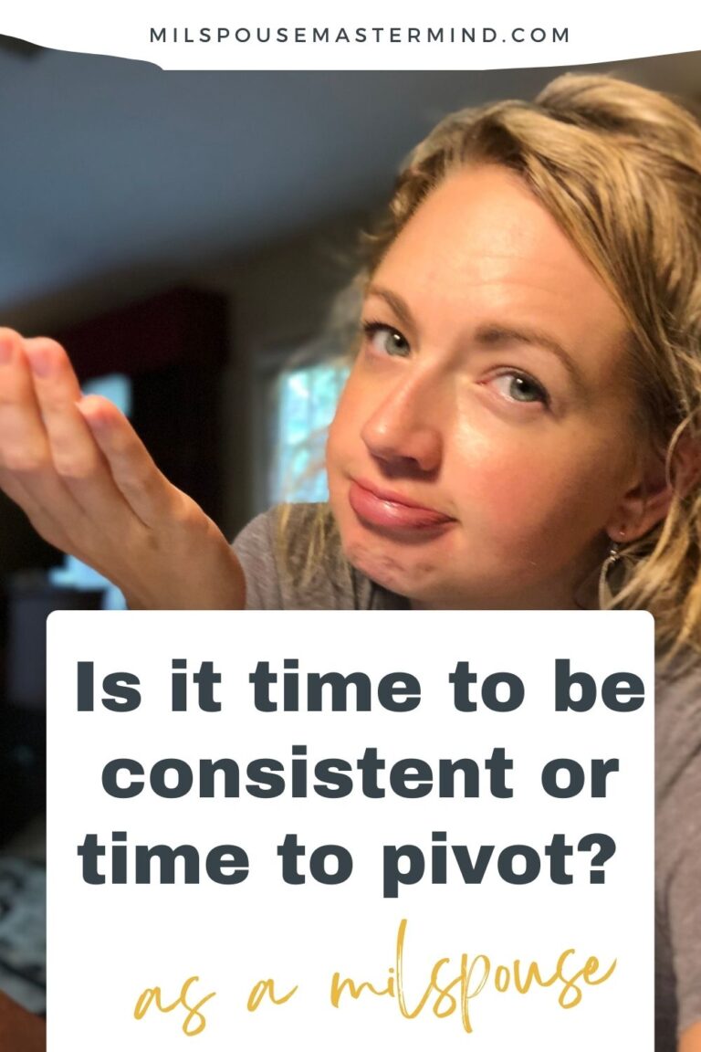 How do you know when it's time to be consistent and when it's time to pivot?