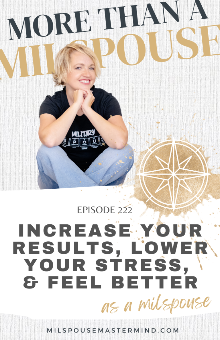 Increase results, lower stress, and accomplishment your goals as a military spouse