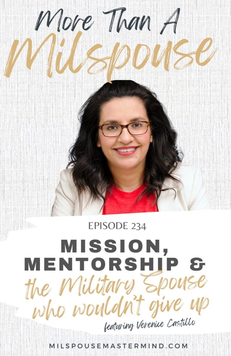 Interview with Verenice Castillo on leadership and mentorship for military spouses.