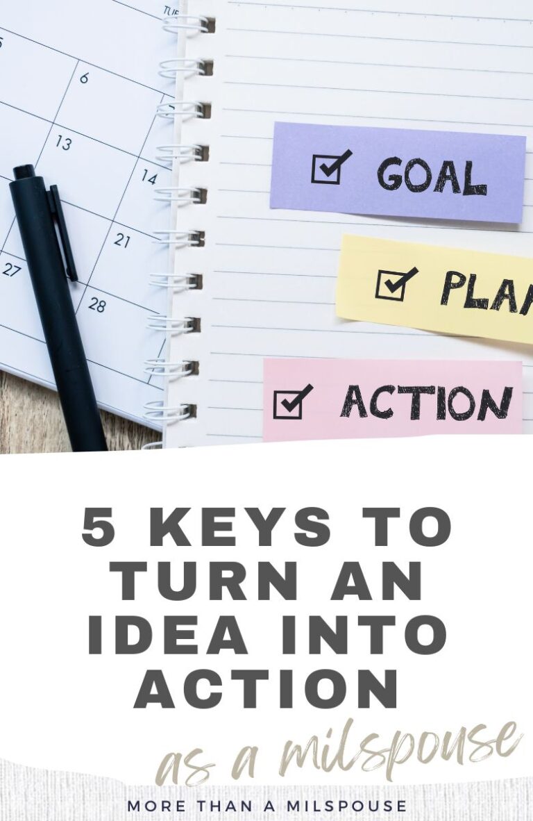 Five keys to turn an idea into action as a military spouse